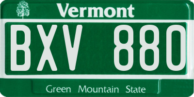 VT license plate BXV880