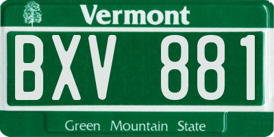 VT license plate BXV881