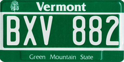 VT license plate BXV882