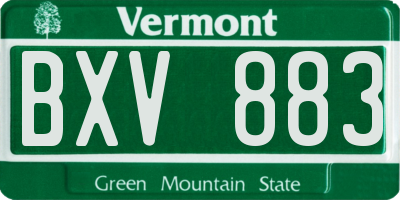 VT license plate BXV883