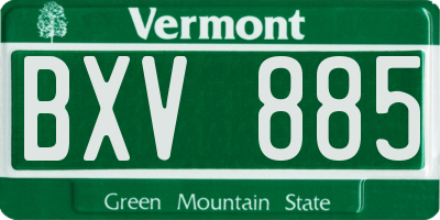 VT license plate BXV885