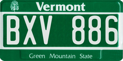 VT license plate BXV886