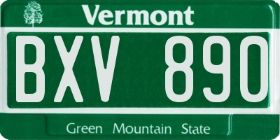 VT license plate BXV890