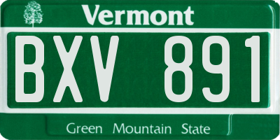 VT license plate BXV891