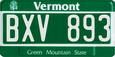 VT license plate BXV893