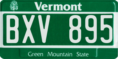 VT license plate BXV895