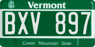 VT license plate BXV897