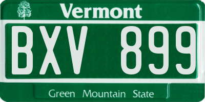 VT license plate BXV899