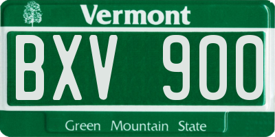 VT license plate BXV900