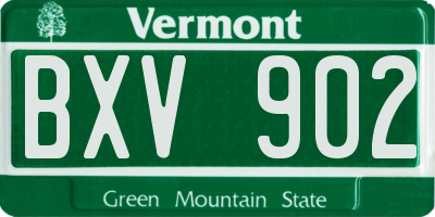 VT license plate BXV902