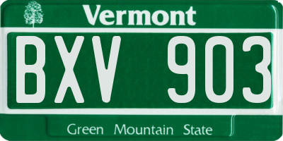 VT license plate BXV903