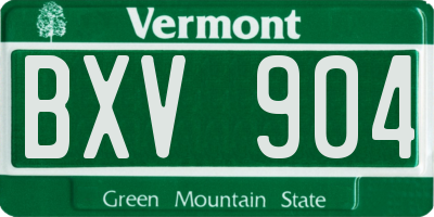 VT license plate BXV904