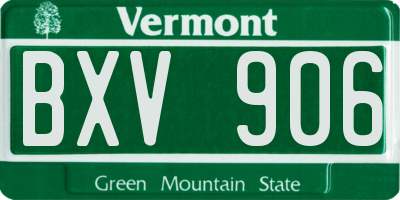 VT license plate BXV906