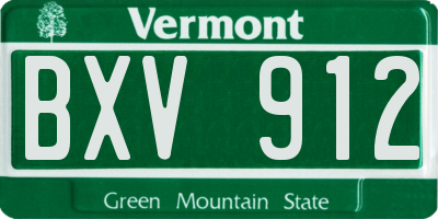 VT license plate BXV912
