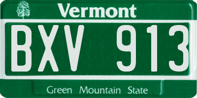 VT license plate BXV913