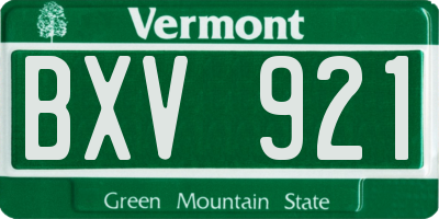 VT license plate BXV921