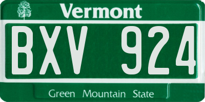 VT license plate BXV924