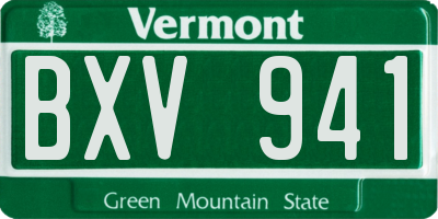 VT license plate BXV941