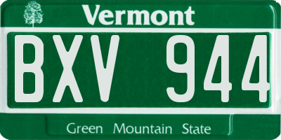 VT license plate BXV944