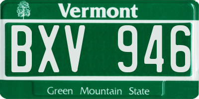 VT license plate BXV946