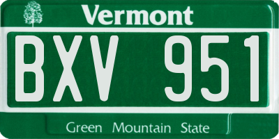 VT license plate BXV951