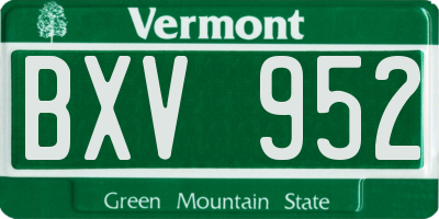 VT license plate BXV952