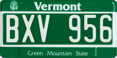VT license plate BXV956