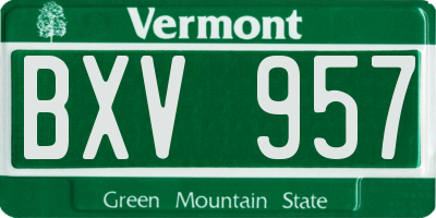 VT license plate BXV957