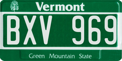 VT license plate BXV969