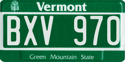 VT license plate BXV970