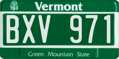 VT license plate BXV971
