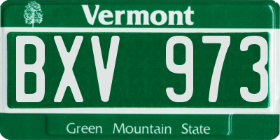 VT license plate BXV973