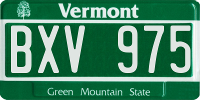 VT license plate BXV975