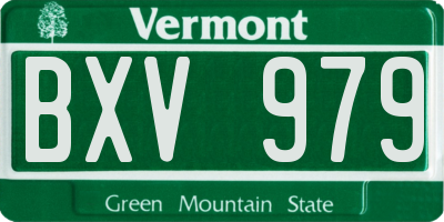 VT license plate BXV979