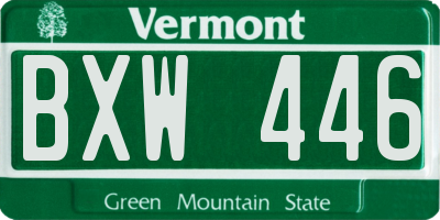 VT license plate BXW446