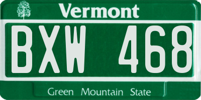 VT license plate BXW468