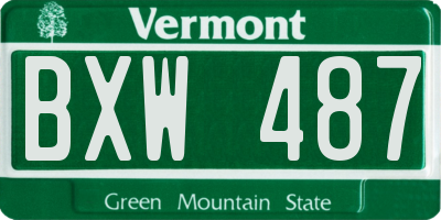VT license plate BXW487