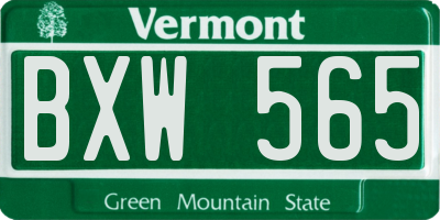 VT license plate BXW565