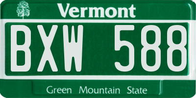 VT license plate BXW588