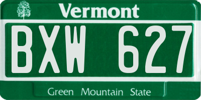 VT license plate BXW627