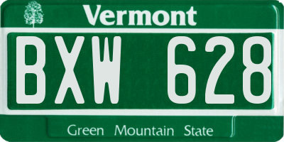 VT license plate BXW628