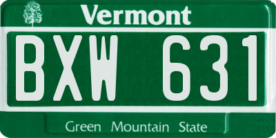 VT license plate BXW631