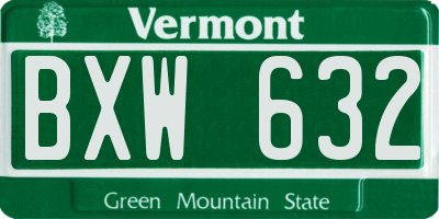 VT license plate BXW632