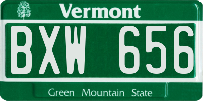 VT license plate BXW656