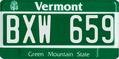 VT license plate BXW659
