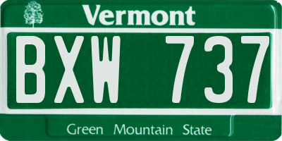 VT license plate BXW737