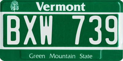 VT license plate BXW739