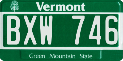 VT license plate BXW746