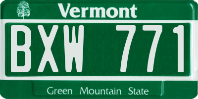 VT license plate BXW771