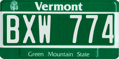 VT license plate BXW774